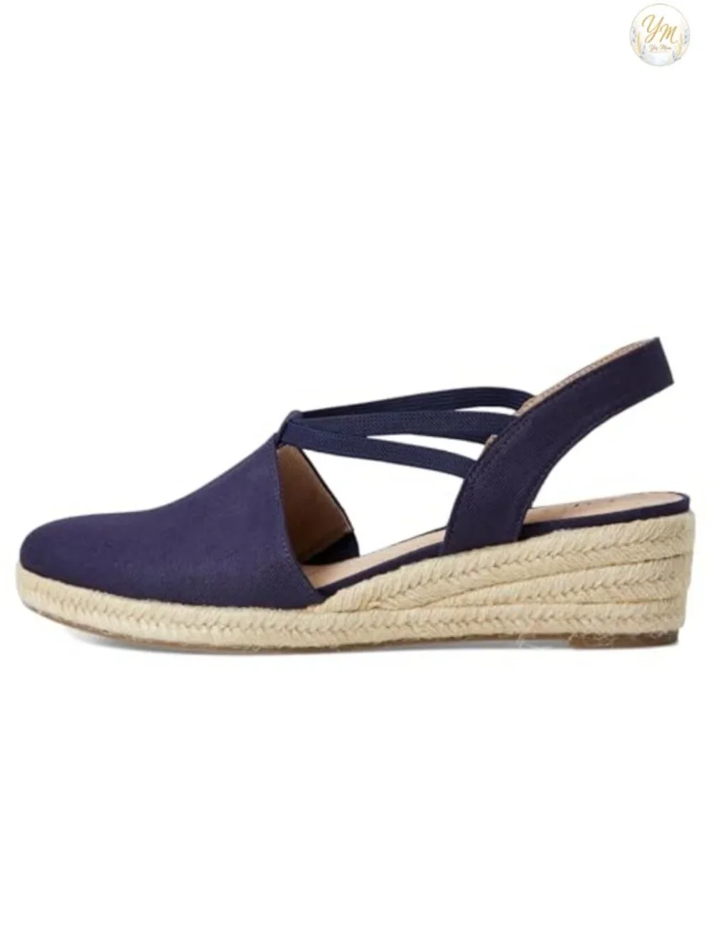 Canvas Epsadrille Wedge Slip-On with Woven Heel
